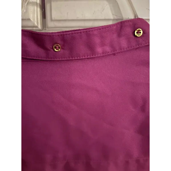 The Limited Magenta‎ Purple Split Neck Long Sleeve Blouse Gold Stud Detail Large - Image 5