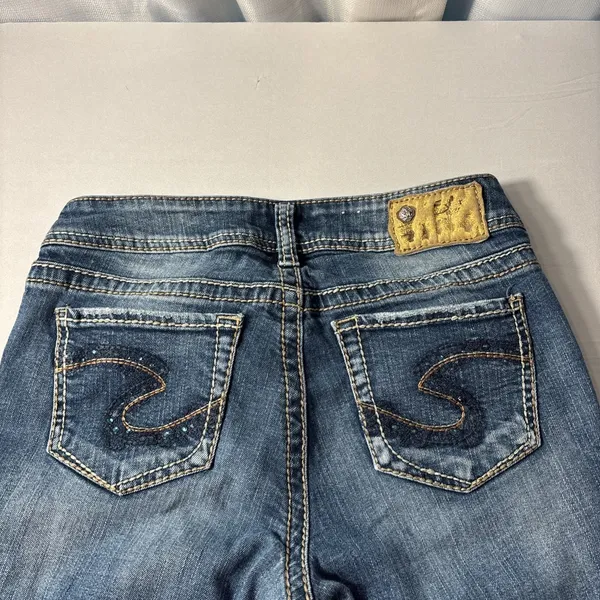 Silver Jeans Co Suki Slim Bootcut Jeans Women's W29 L32‎ Embellished Pockets - Image 8