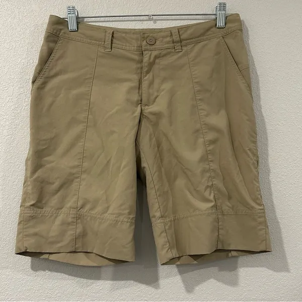 Patagonia Women's Inter Continental‎ Khaki Sesame Hiking Shorts Size 6 Pockets - Image 8