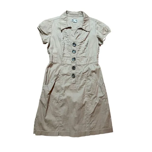 Robbie Bee Khaki Utility denim dress sz 10P‎ - Image 5