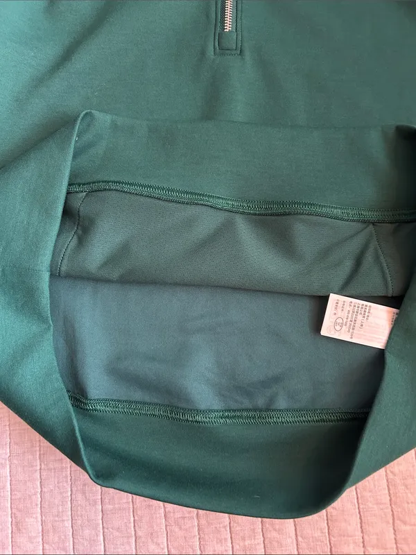 Abercrombie YPB NeoKNIT softstream quarter zip Emerald green S oversized - Image 14