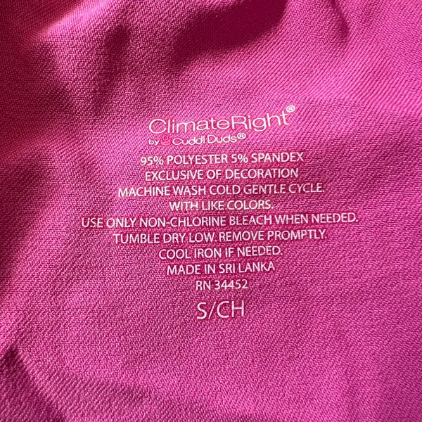 CLIMATERIGHT by Cuddl Duds Pink Scrub Jogger Pants, Small - Image 4