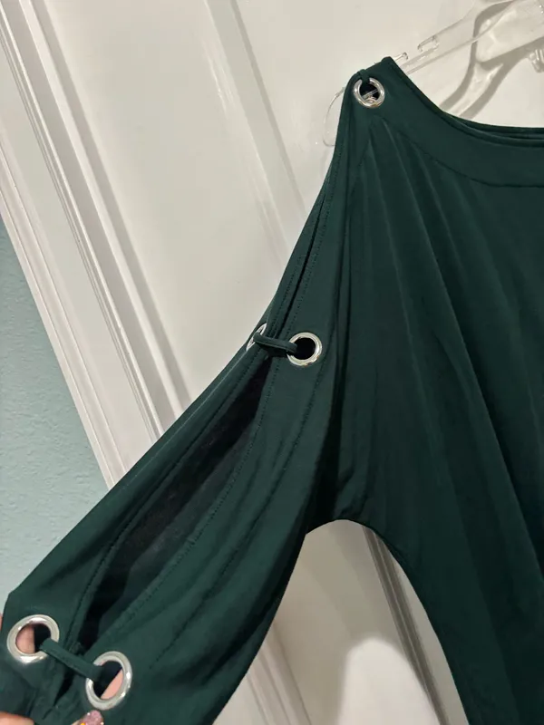 Cable & Gauge Forest Green Blouse, Sz 1X - Image 3