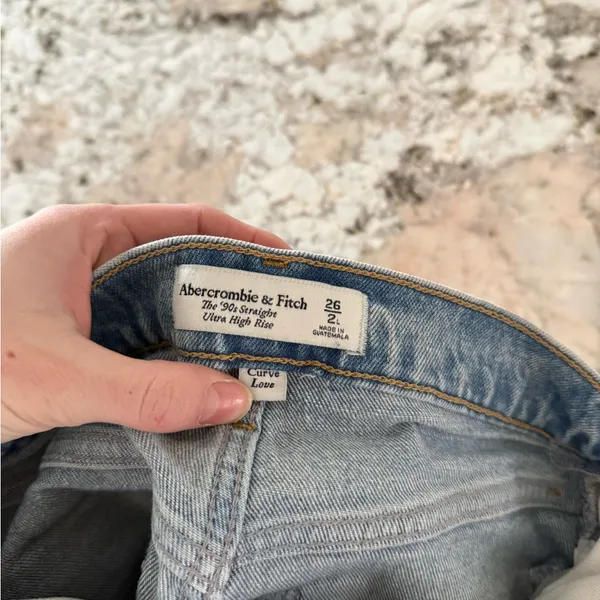 Abercrombie & Fitch 90s Straight Ultra High Rise Jeans Curve Love 26/2L - Image 6
