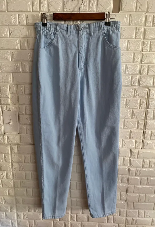 LL Bean Jeans Relaxed Fit Blue Denim Elastic Waist Inseam 27 Rise 10 Length 38 - Image 2