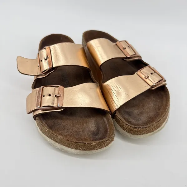 Birkenstock Arizona Metallic Copper Rose Gold Sandals Womens 38 US 7 7.5 Boho - Image 2
