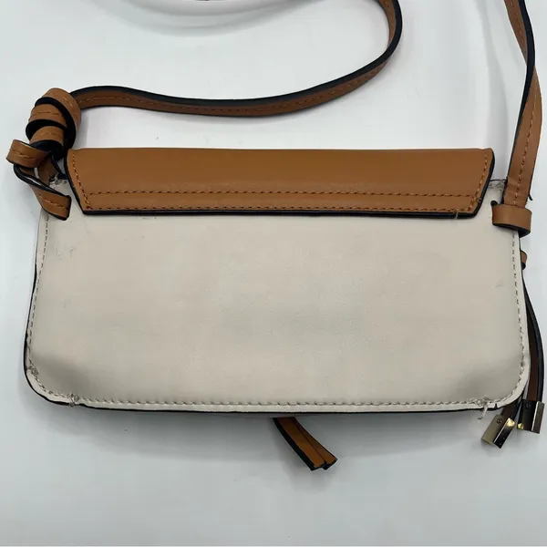 Zara Thin Crossbody Wallet Purse Tan White - Image 4