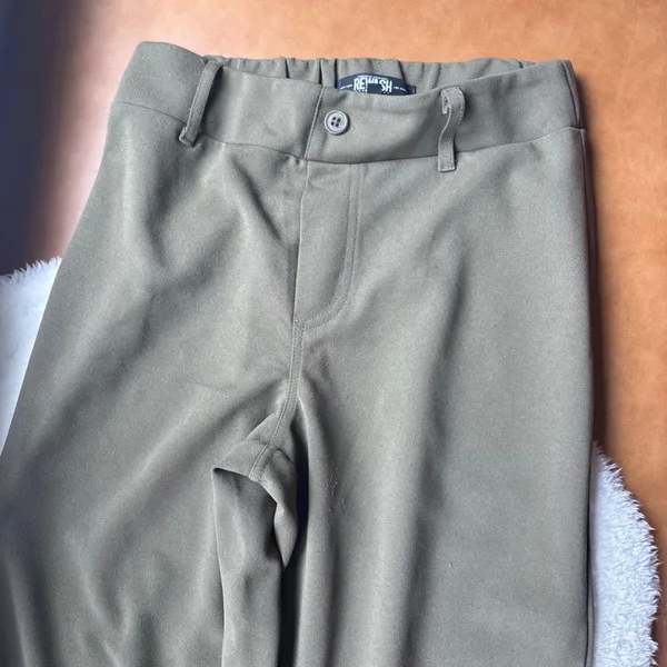 Rewash Olive Green‎ Wide Leg Flare High Waisted Trousers Pants Size M Back - Image 6