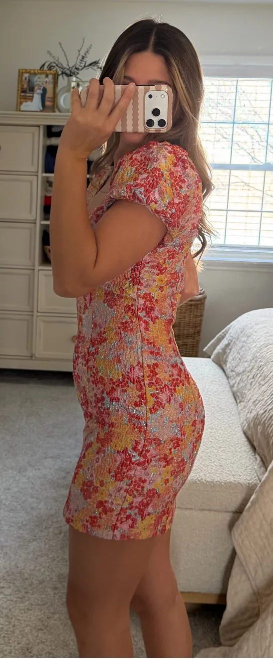 Lulus Colorful mini dress with puffy sleeves - Image 4