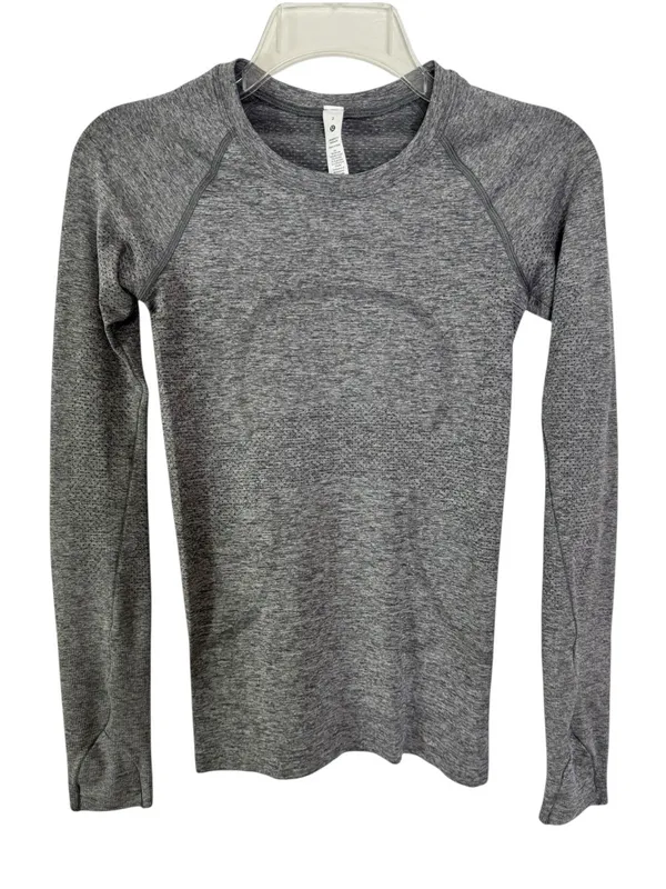 Lululemon Swiftly Tech Long Sleeve 2.0 Race with Thumb Cuffs Gray Size 4 - Image 5