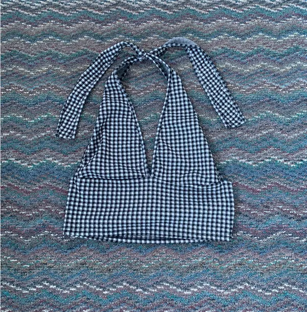 Antistar Gingham Cropped Halter - Image 3