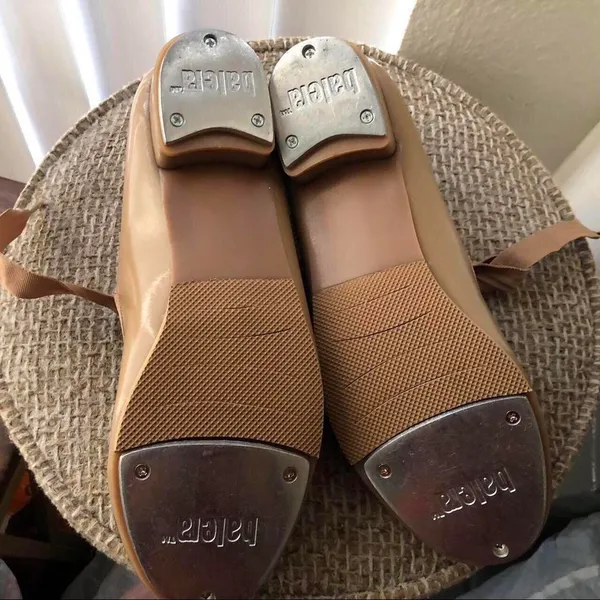 Balera Beige Tie Bow Tap Dance Ballet Shoes Sz 7 - Image 5