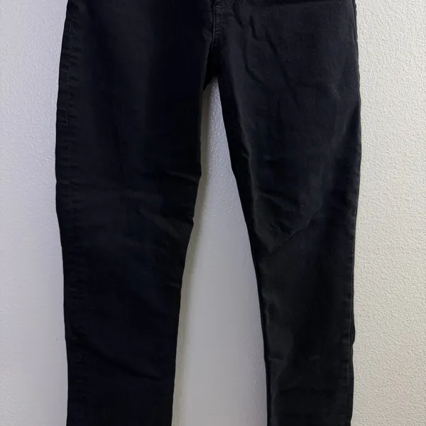Agolde Riley Long Jeans Womens Size 25 Black Button Fly Denim 27" A9090-1288 - Image 3