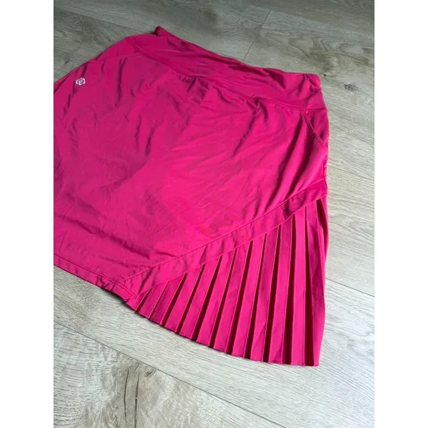 EUC Mofiz Pleated Tennis Skirt Skort bright pink Pickleball Golf Athletic sz L - Image 5