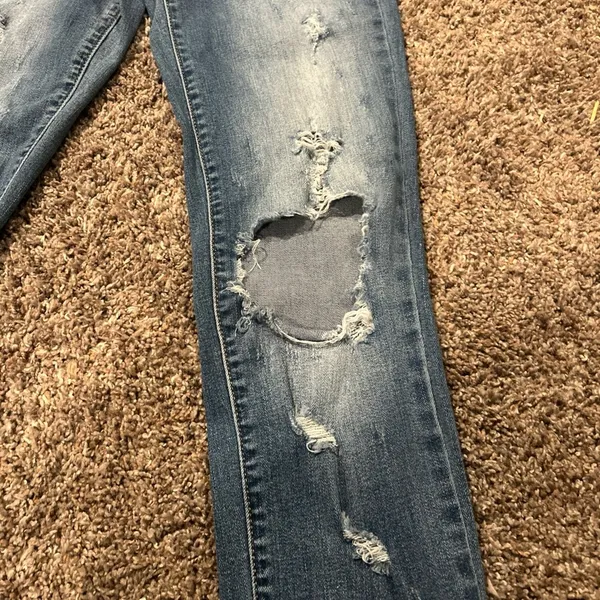 Kancan Distressed Denim Jeans Sz 23 Blue - Image 2