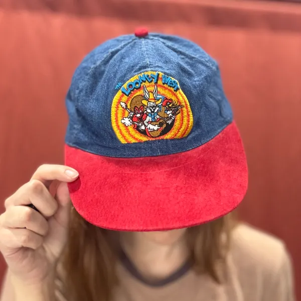 Looney Tunes Vintage 90s West Denim Suede Hat - Image 2