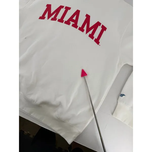 Blue 84 Miami University Unisex Large Crewneck Sweatshirt White Red Spellout - Image 3