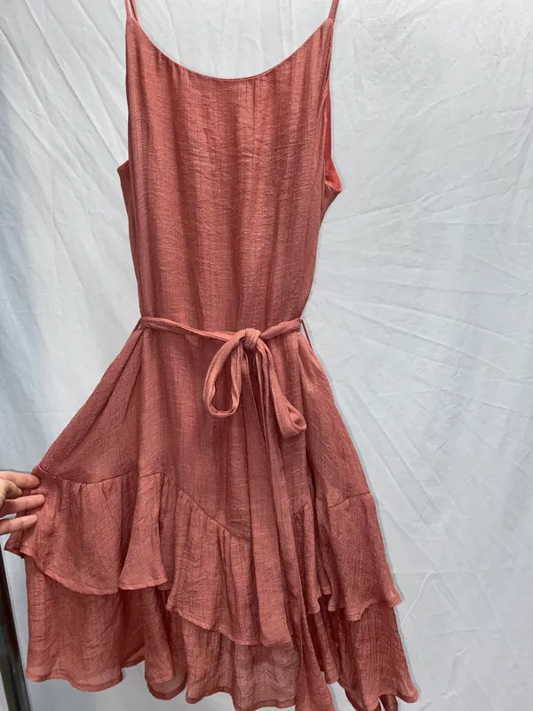Pink Spaghetti Strap Dress Size M - Image 2