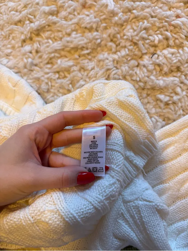 Aeropostale Cable Knit Cropped Sweater - White - Image 5