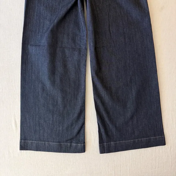 Maeve Ettie High-Rise Crop Wide-Leg Jeans Women 29T Dark Wash Indigo NWOT - Image 6