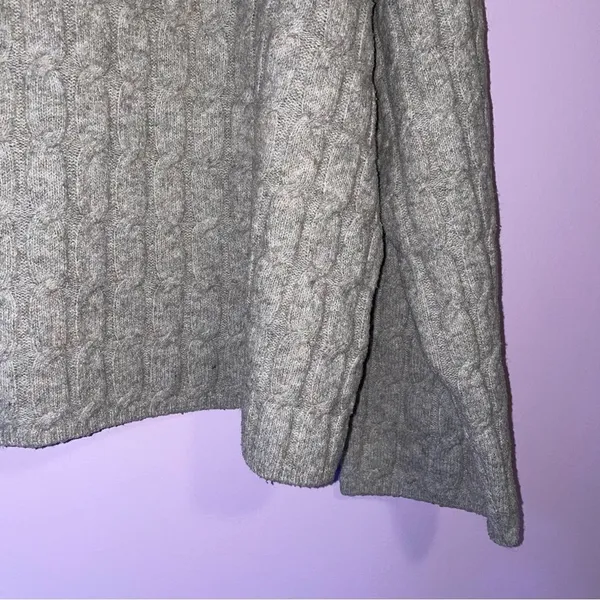 H&M L Wool Blend Cable Knit Sweater Gray - Image 3