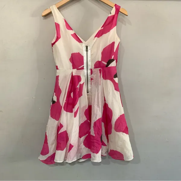 Alice + Olivia Poppy silk floral a-line dress - Image 3