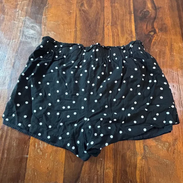 Mi Ami Womens Black White Polka Dot Paperbag Waist Shorts Size‎ Medium Retro - Image 6
