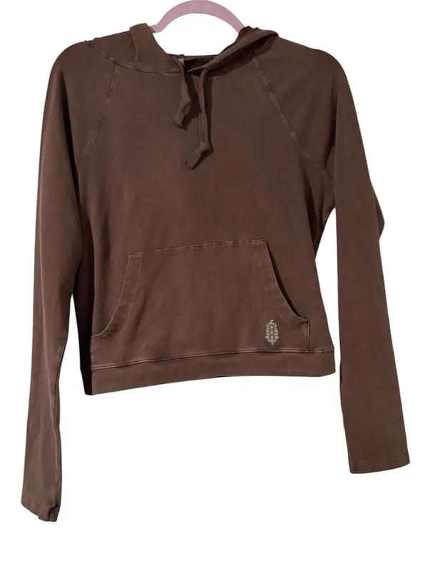 Free People Movement Hot Shot Hooded Long Sleeve Cocoa Medium NWOT - Image 5