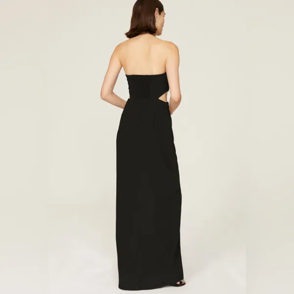 Amanda Uprichard‎ Kloss Gown Strapless Cutout Black XS - Image 3