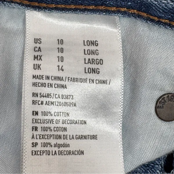 American Eagle Jeans Women 10 Vintage High Rise Slim Distressed Patch Straight‎ - Image 10
