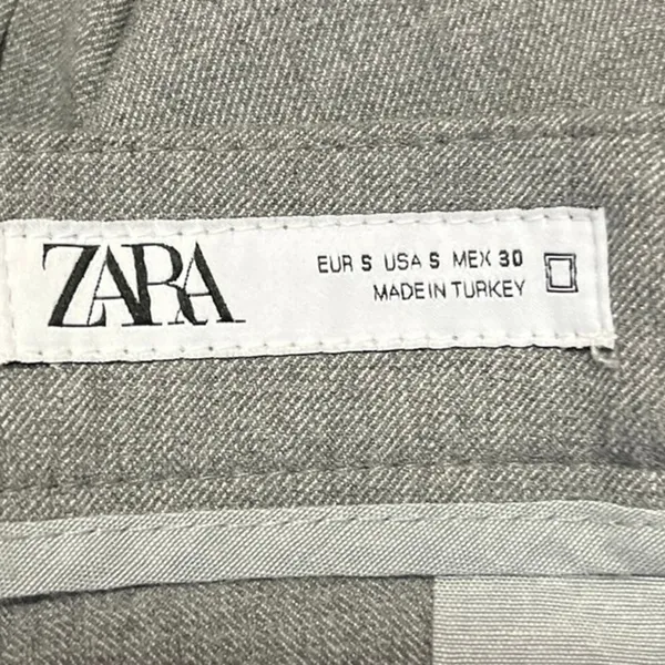 Zara Women's Gray High Waist Straight Tapered Leg Trousers Dress Pants Size S - Image 4