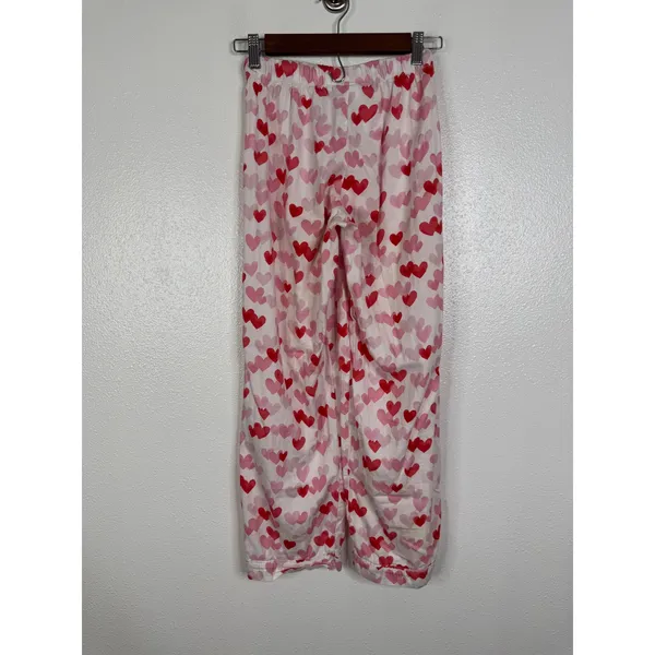 Pottery Barn Teen Pajama Set Small Pink Red Heart Print Cotton 2 Piece PJ Set - Image 6