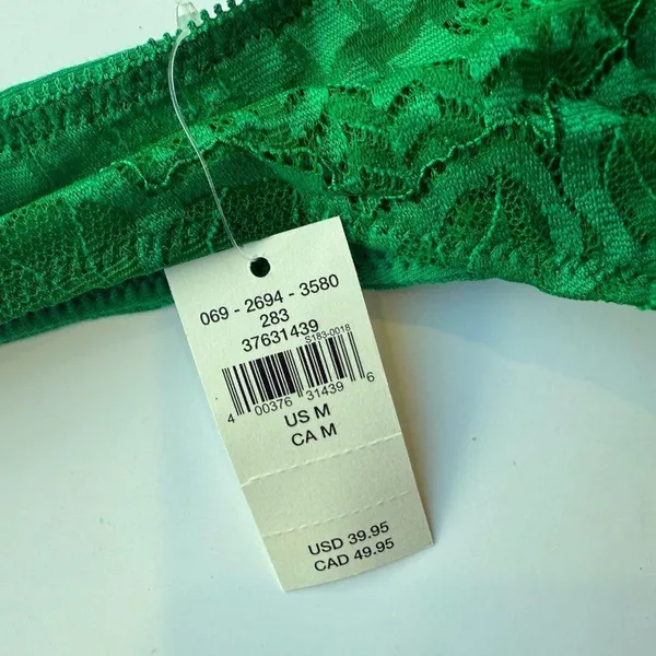 Aerie NWT Waffle Knit Lace V Back Longline Bralette Bra Green Size Medium M NEW - Image 7