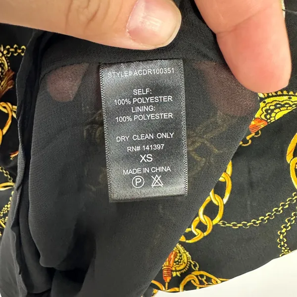 ASTR the Label Chain Reaction Black‎ and Gold Chain Print Mini Dress Womens XS - Image 5