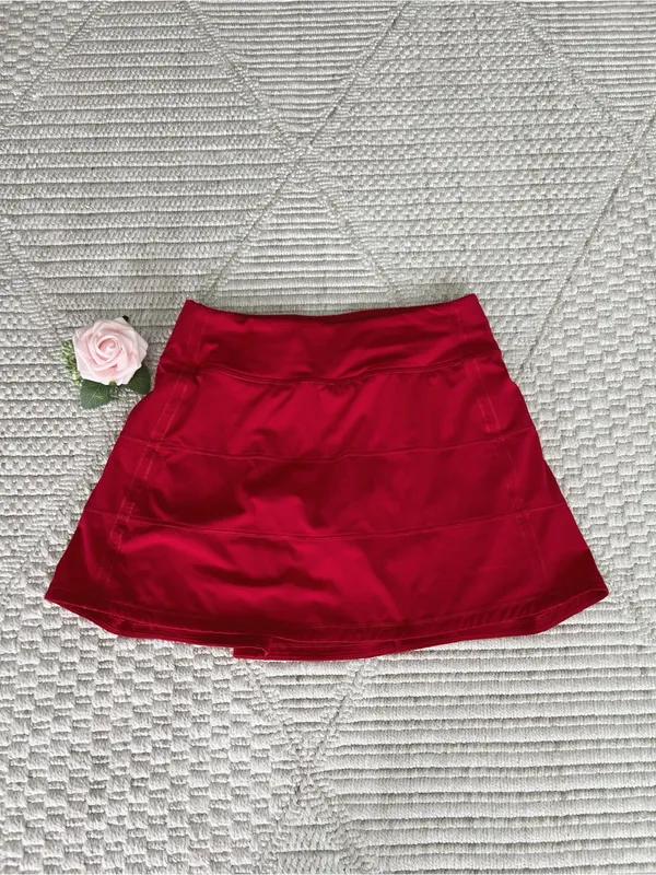 Lululemon Pace Rival Athletic Woman’s Red Pleated Activewear Skort Size 2 - Image 5