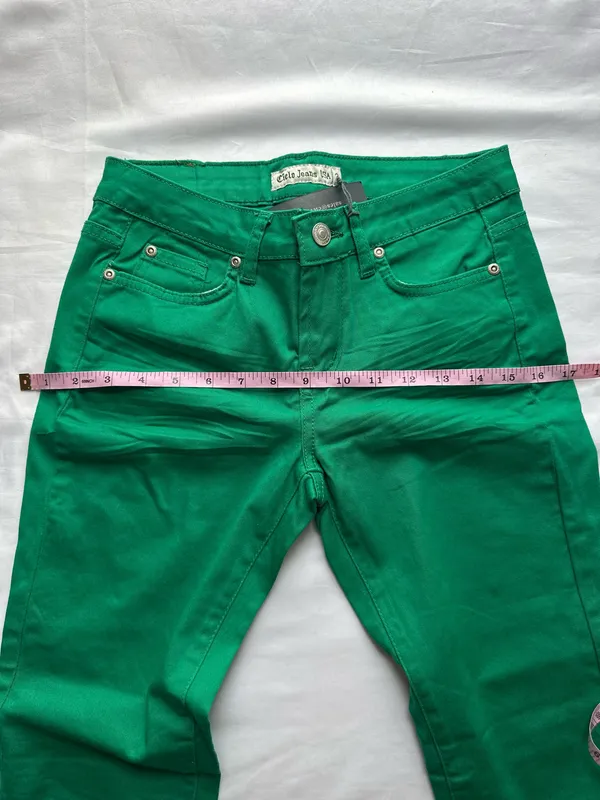 Y2k Cielo Pants Jeans USA green low rise Size 3/26 - Image 7