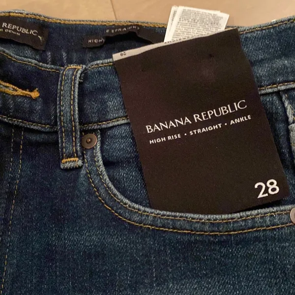 BNWT Banana Republic high rise straight ankle denim jeans size 28 - Image 2