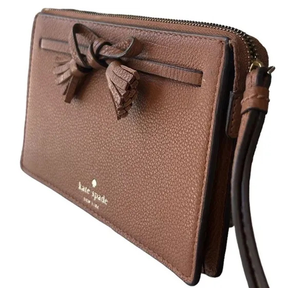 kate spade Hayes Gingerbread Leather Wristlet - Image 2