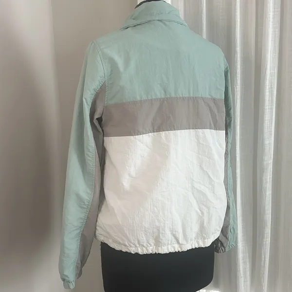 Athletic Collection by 26 International Colorblock Blue White Windbreaker Jacket - Image 6