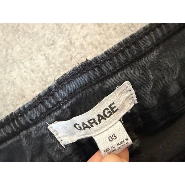 Garage Cargo Pants Womens 3 Black Gray Utility Jogger Bungee Hem Y2K Gorpcore - Image 2
