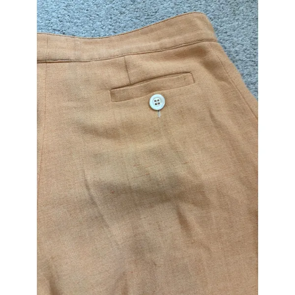 Vintage 90s Christian Lacroix Wide Leg Trousers Women 38 Orange Linen Blend‎ 29W - Image 4