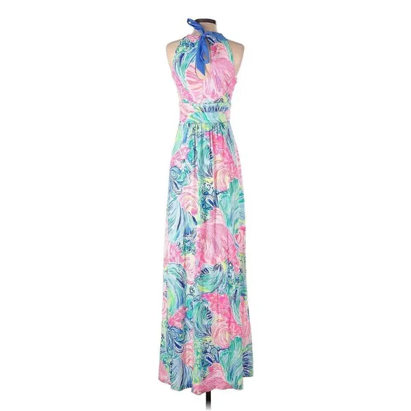 NWT Lilly Pulitzer Martina Maxi in Beach Please Tie Halter Neck Jersey Dress S - Image 6