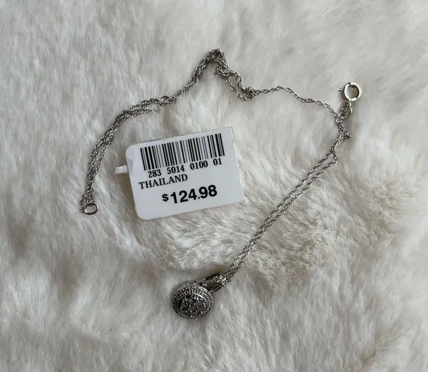 Sterling Silver Diamond Pendant Necklace - Image 3