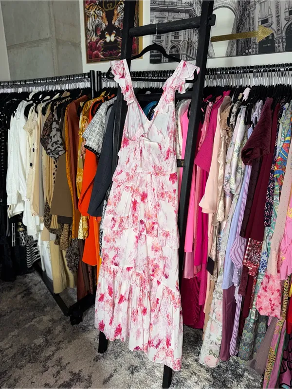 MISA Los Angeles x REVOLVE Morrison Floral Ruffle Midi Dress Women’s Small EUC - Image 12