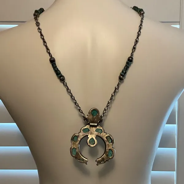 Turquoise Statement Necklace Silver - Image 4