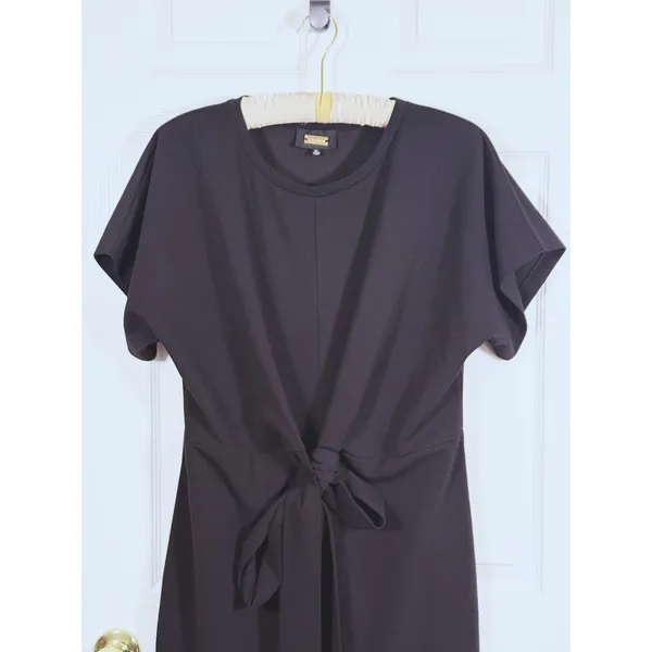 ALEXIA ADMOR Tie-Waist Sheath Dress Womens XL Black Cocktail Minimal Career LBD - Image 5
