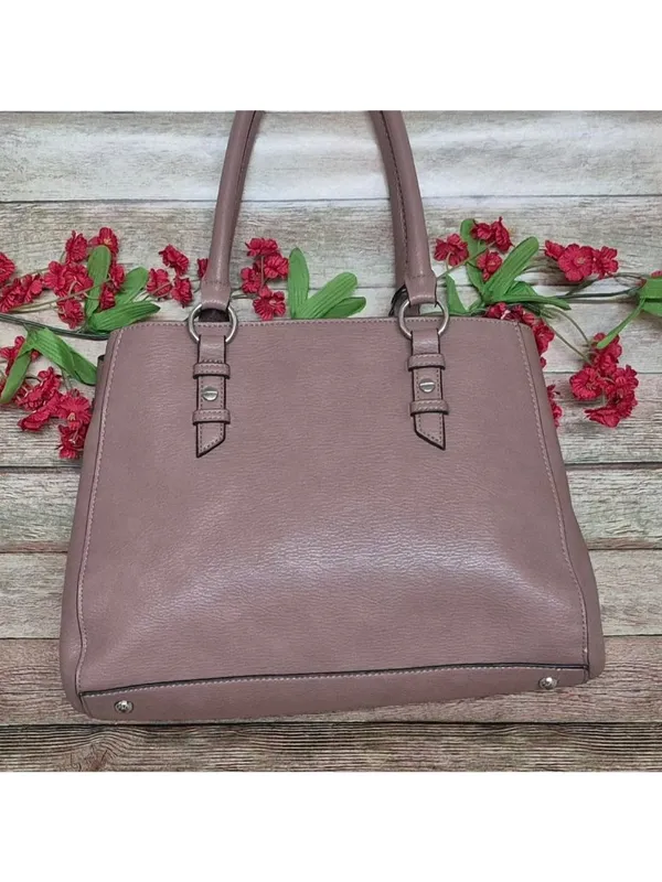 Enzo Angiolini Crossbody Shoulder Bag Pink Faux Leather Purse Handles & Strap - Image 3