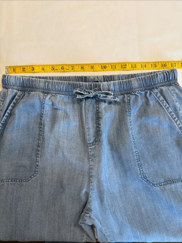 SPLENDID Wide Leg Pant - Lightweight Blue Denim - Size XL - Angie Indigo Pants - Image 11