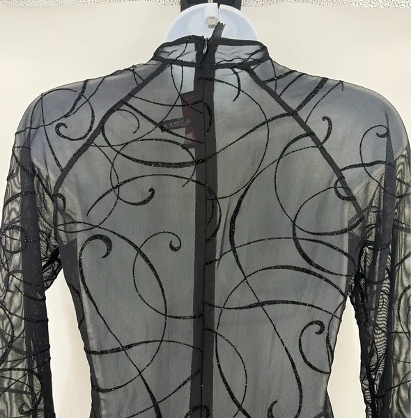 Patrice Catanzaro Sheer Velvet Burnout Mini Dress Sz 10 Mesh Whimsigoth Festival - Image 7