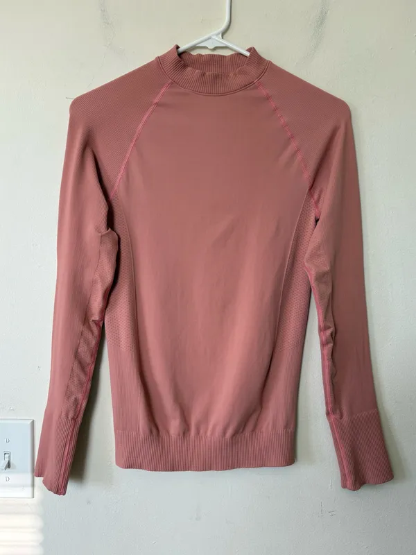 HALFDAYS Johnson Base Layer Top Mock Neck Pink Sz Small - Image 4